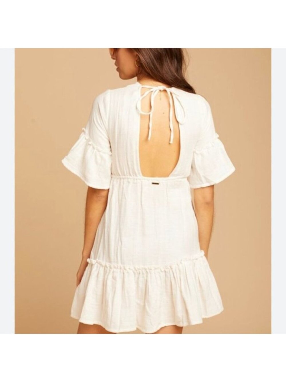 Billabong x Sincerely Jules Dress Small White Lovers Wish Boho Cowgirl NEW - Picture 2 of 14